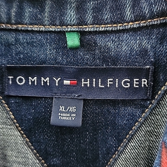 Tommy Hilfiger VTG 2003 Custom Graphics Flames Lost Cities denim jacket men's XL - Picture 6 of 10